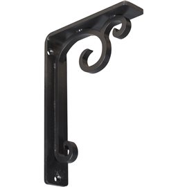 1 1/2"W x 5 1/2"D x 8"H Attica Single, Wrought Iron Bracket, (Single center brace)