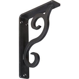 1 1/2"W x 5 1/2"D x 8"H Bedford Single, Wrought Iron Bracket, (Single center brace)