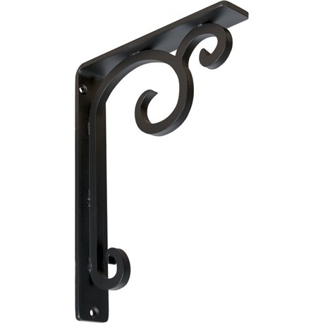 1 1/2"W x 7 1/2"D x 10"H Attica Single, Wrought Iron Bracket, (Single center brace)