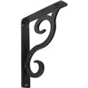 1 1/2"W x 7 1/2"D x 10"H Bedford Single, Wrought Iron Bracket, (Single center brace)