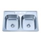910-1 Stainless Steel Drop In Kitchen Sink with Two Unequal Bowls.