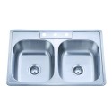 Stainless Steel (20 Gauge) Drop In Kitchen Sink with Two Equ