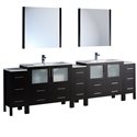 Fresca Torino 108" Espresso Modern Double Sink Bathroom Vanity- Integrated Sinks