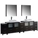 Fresca Torino 108" Espresso Modern Double Sink Bathroom Vanity w/ Vessel Sinks