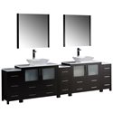 Fresca Torino 108" Espresso Modern Double Sink Bathroom Vanity w/ Vessel Sinks
