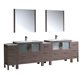 Fresca Torino 108" Gray Oak Modern Double Sink Bathroom Vanity- Integrated Sinks