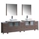 Fresca Torino 108" Gray Oak Modern Double Sink Bathroom Vanity w/ Vessel Sinks