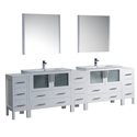 Fresca Torino 108" White Modern Double Sink Bathroom Vanity w/ Integrated Sinks