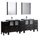 Fresca Torino 96" Espresso Modern Double Sink Bathroom Vanity w/Integrated Sinks