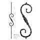 Single Twisted Knuckle Square Hammered Scroll Baluster Raw