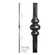 Single Knuckle Square Hammered Baluster Satin Black