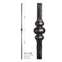 Single Knuckle Square Hammered Baluster Satin Black