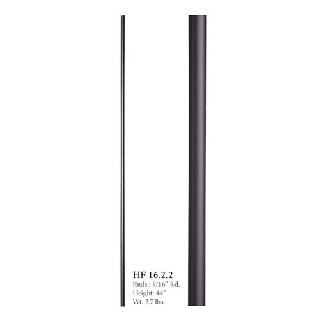 Plain Round Iron Baluster Satin Black