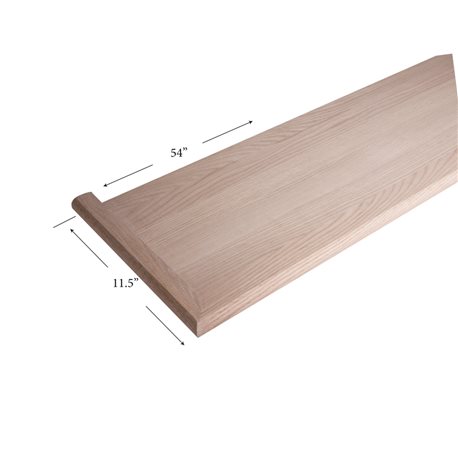 Bull Nose Mitered Return Tread 11-1/2" X 54" Red Oak