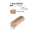 1" Red Oak Bull Nosing Straight