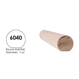 Round Wall Rail Red Oak 8 feet