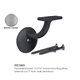 Handrail Bracket with Round Mounting Plate Brushed Chrome