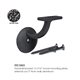 Handrail Bracket with Round Mounting Plate Brushed Chrome