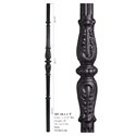 Large Decorative Ornamental Hollow Iron Newel Post Satin Black