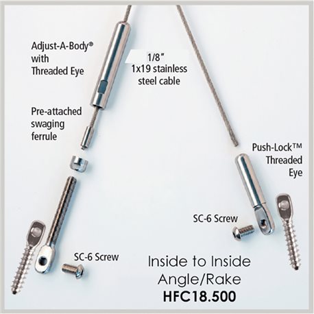 Inside to Inside Angle/Rake Cable Rail Kit