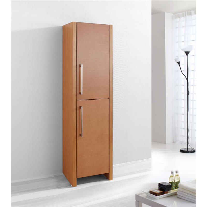 Fresca Gray Oak Bathroom Linen Side Cabinet w/ 3 Large ...