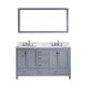 Caroline Avenue 60" Double Bathroom Vanity Cabinet Set in Grey