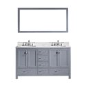 Caroline Avenue 60" Double Bathroom Vanity Cabinet Set in Grey