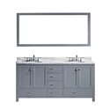Caroline Avenue 72" Double Bathroom Vanity Cabinet Set in Grey