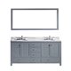 Caroline Avenue 72" Double Bathroom Vanity Cabinet Set in Grey