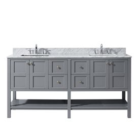 Winterfell 72" Double Bathroom Vanity Cabinet Set in Grey