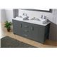 Tavian 60" Double Bathroom Vanity Cabinet Set in Zebra Grey
