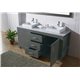 Tavian 72" Double Bathroom Vanity Cabinet Set in Zebra Grey