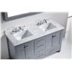 Caroline Avenue 60" Double Bathroom Vanity Cabinet Set in Grey