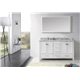 Caroline Avenue 60" Double Bathroom Vanity Cabinet Set in White
