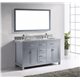 Caroline 60" Double Bathroom Vanity Cabinet Set in Grey