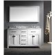 Caroline 60" Double Bathroom Vanity Cabinet Set in White