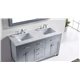 Caroline 60" Double Bathroom Vanity Cabinet Set in Grey