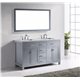 Caroline 60" Double Bathroom Vanity Cabinet Set in Grey