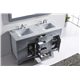 Caroline 60" Double Bathroom Vanity Cabinet Set in Grey