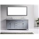 Caroline 72" Double Bathroom Vanity Cabinet Set in Grey