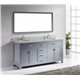 Caroline 72" Double Bathroom Vanity Cabinet Set in Grey