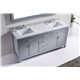 Caroline 72" Double Bathroom Vanity Cabinet Set in Grey