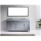 Caroline 72" Double Bathroom Vanity Cabinet Set in Grey