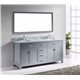 Caroline 72" Double Bathroom Vanity Cabinet Set in Grey