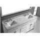 Caroline 72" Double Bathroom Vanity Cabinet Set in White