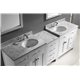 Caroline Parkway 93" Double Bathroom Vanity Cabinet Set in White