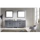 Caroline Parkway 93" Double Bathroom Vanity Cabinet Set in Grey