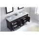 Victoria 72" Double Bathroom Vanity Cabinet Set in Espresso