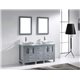 Bradford 60" Double Bathroom Vanity Cabinet Set in Grey
