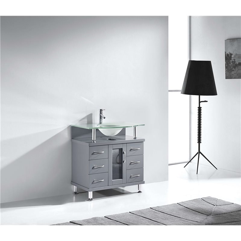 Vincente 32" Single Bathroom Vanity in Grey